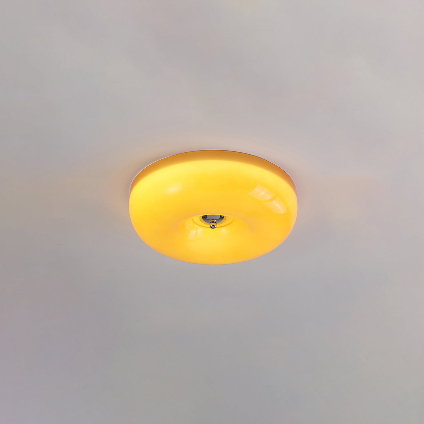 WOMO Round Milk Glass Flush Mount Ceiling Light-WM1134