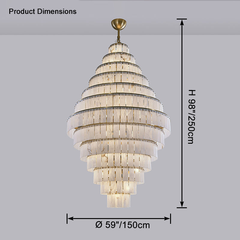 WOMO Giant Tiered Alabaster Foyer Chandelier-WM2926