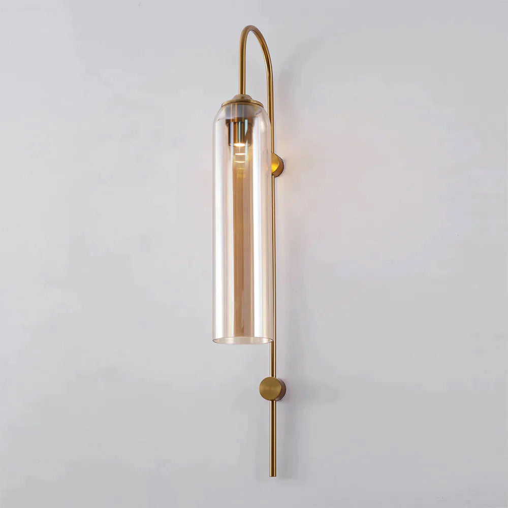 WOMO Colored Glass Cylinder Arched Wall Sconce-WM6109