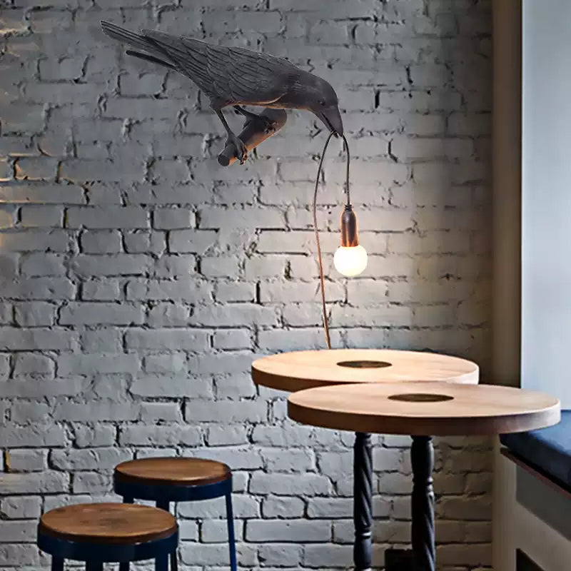 WOMO White/Black Bird Wall Sconce-WM6113