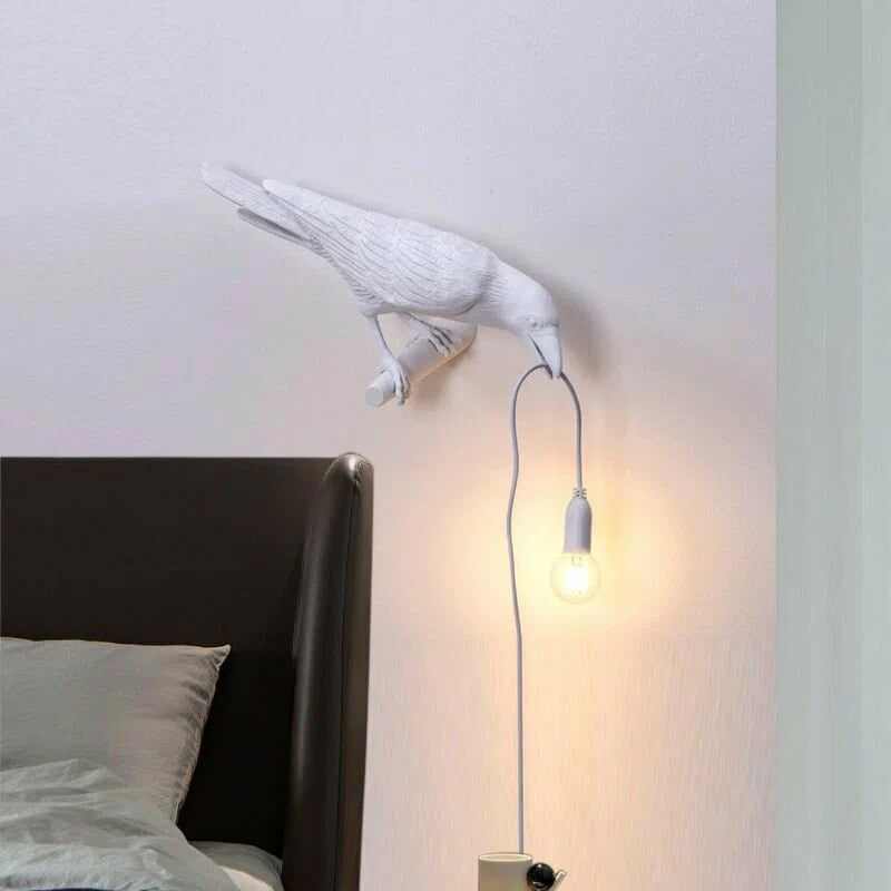 WOMO White/Black Bird Wall Sconce-WM6113