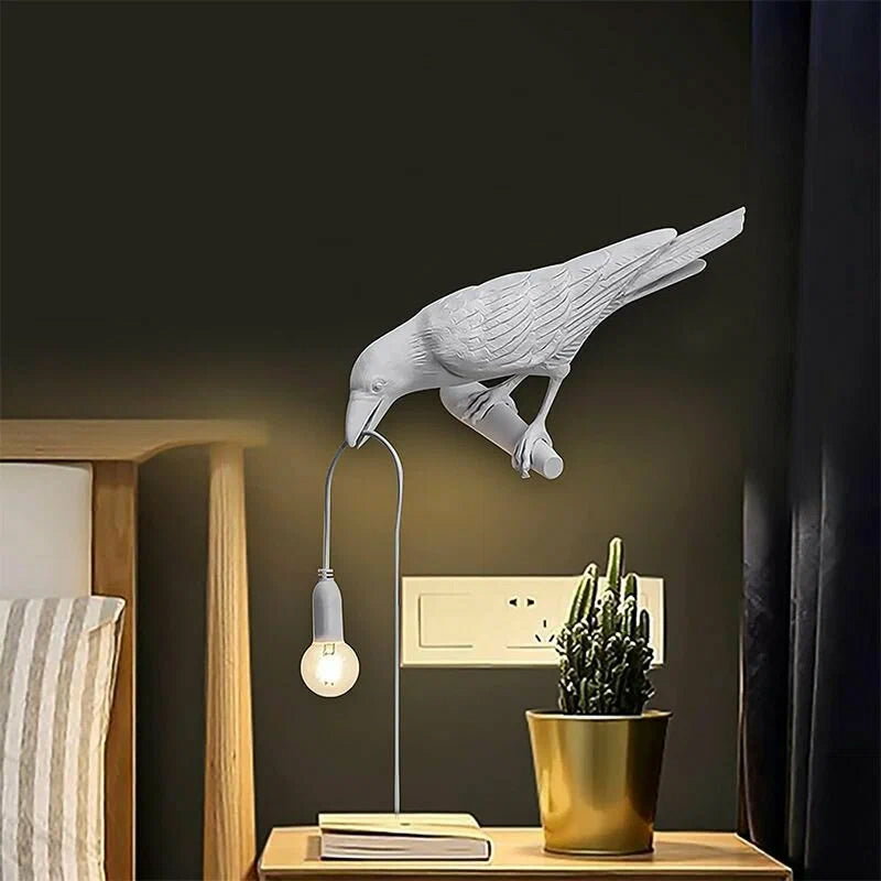 WOMO White/Black Bird Wall Sconce-WM6113