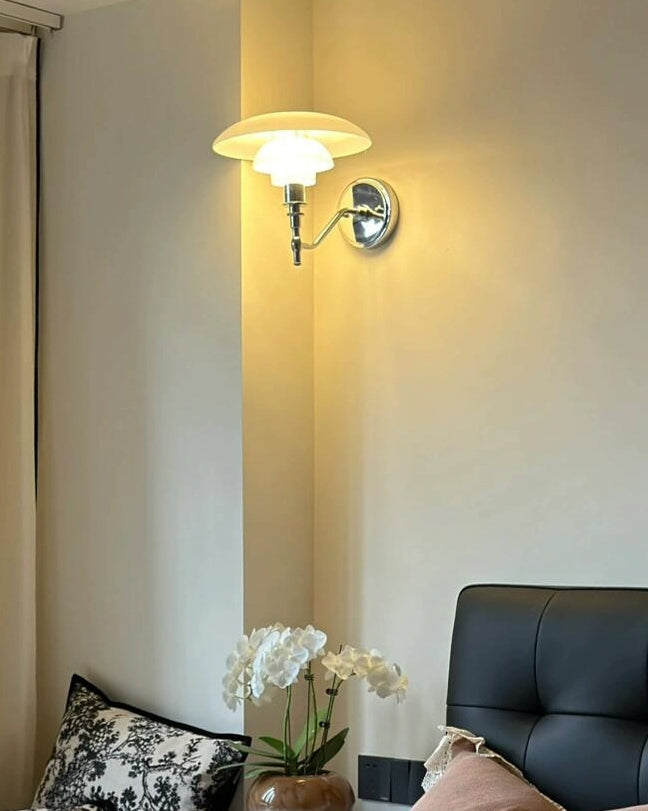 WOMO Milk Glass Mid Century Modern Wall Sconce-WM6122