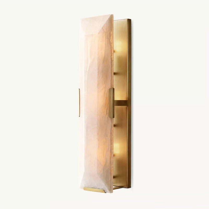 WOMO Rectangular Alabaster Wall Sconce-WM6125