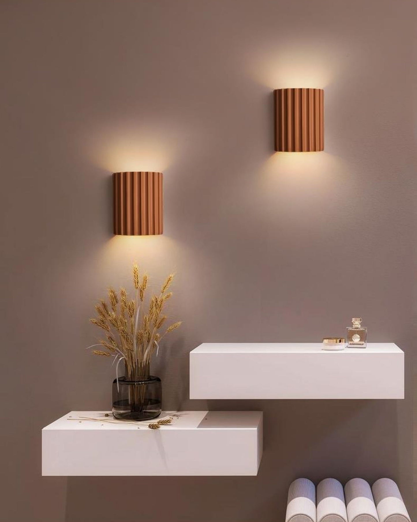 WOMO Half Cylinder Fluted Wall Sconce-WM6137