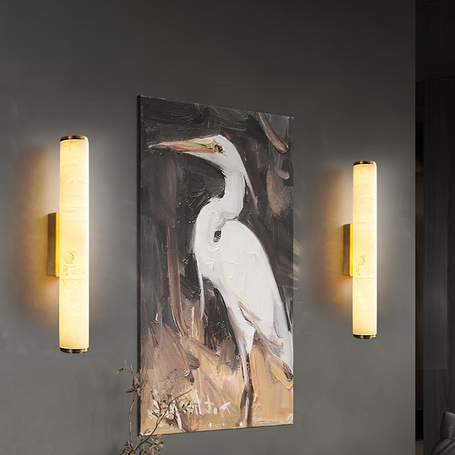 WOMO Alabaster Tube Wall Sconce-WM6139
