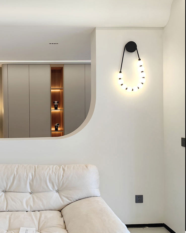 WOMO Pearl Necklace Elegent Wall Sconce-WM6145