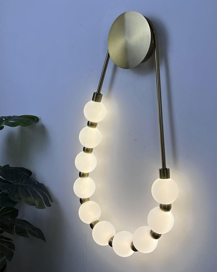 WOMO Pearl Necklace Elegent Wall Sconce-WM6145
