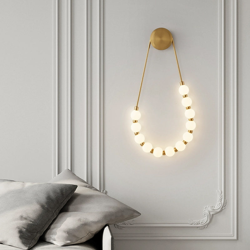 WOMO Pearl Necklace Elegent Wall Sconce-WM6145