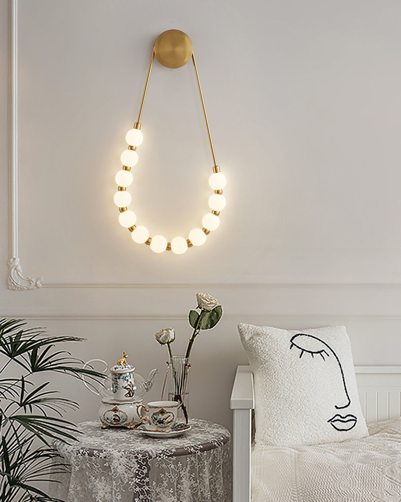 WOMO Pearl Necklace Elegent Wall Sconce-WM6145