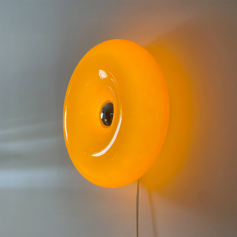 WOMO Round Glass Wall Sconce with Switch-WM6146