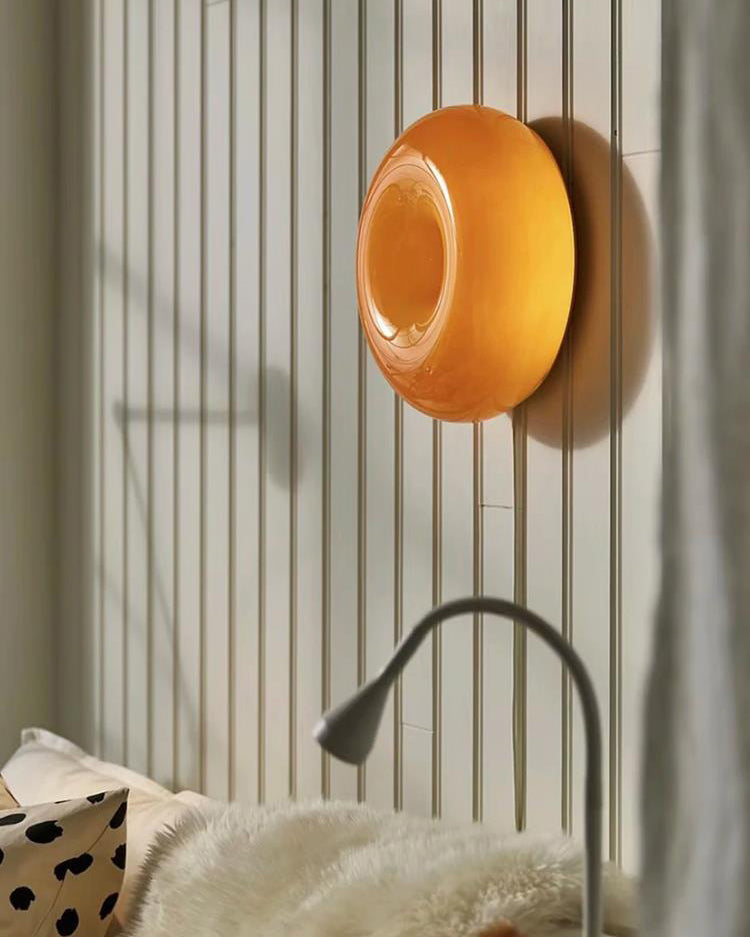 WOMO Round Glass Wall Sconce with Switch-WM6146