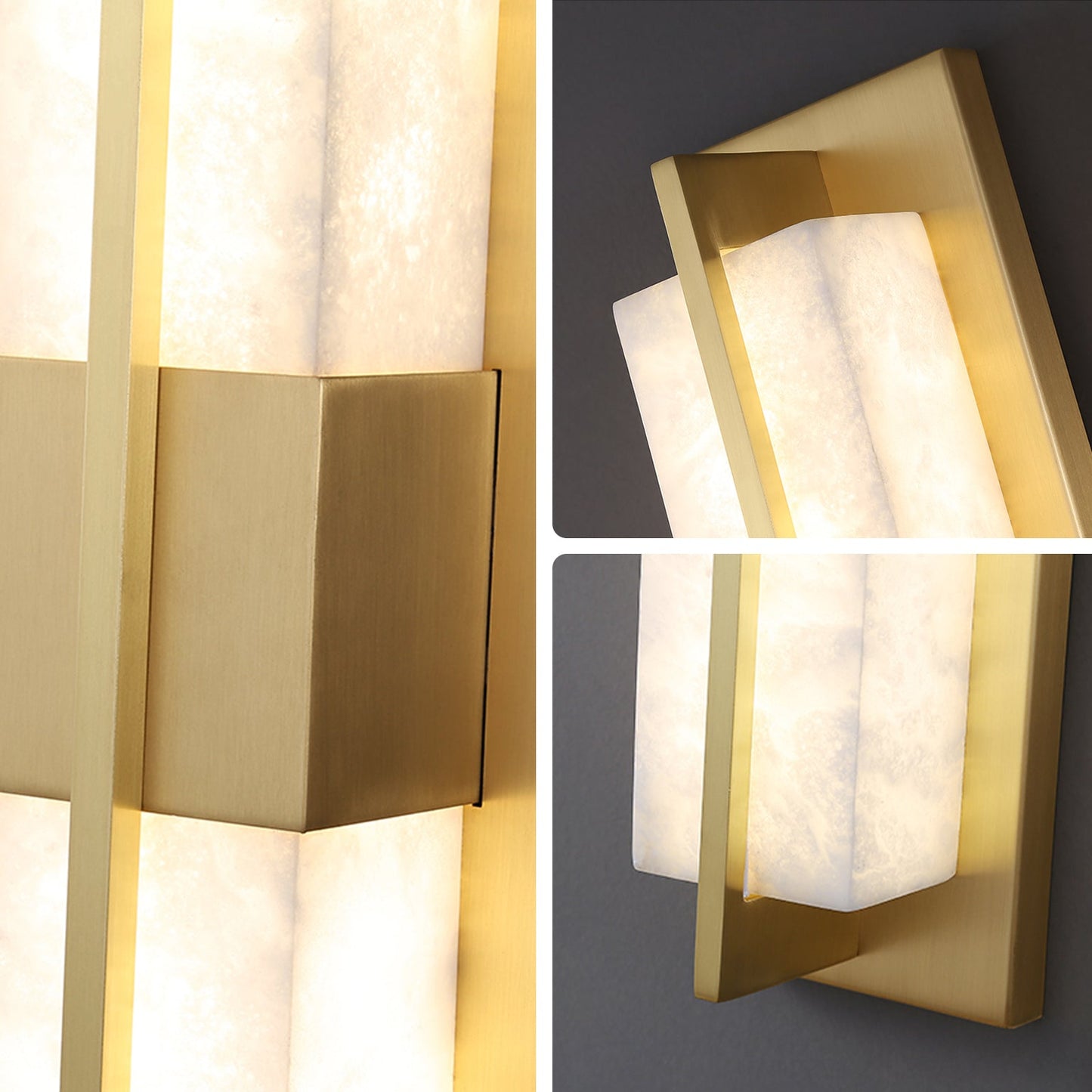 WOMO Art Deco Alabaster Rectangular Wall Sconce-WM6148