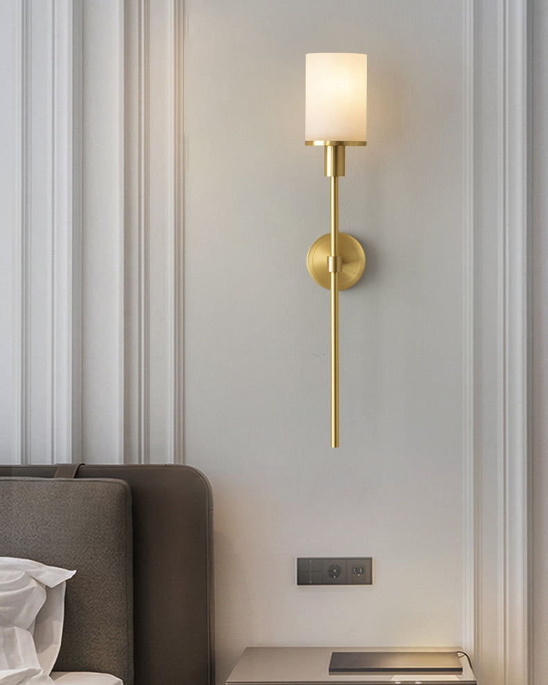 WOMO Alabaster Pillar Candle Wall Sconce-WM6154