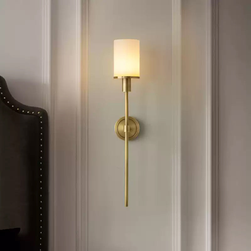 WOMO Alabaster Pillar Candle Wall Sconce-WM6154