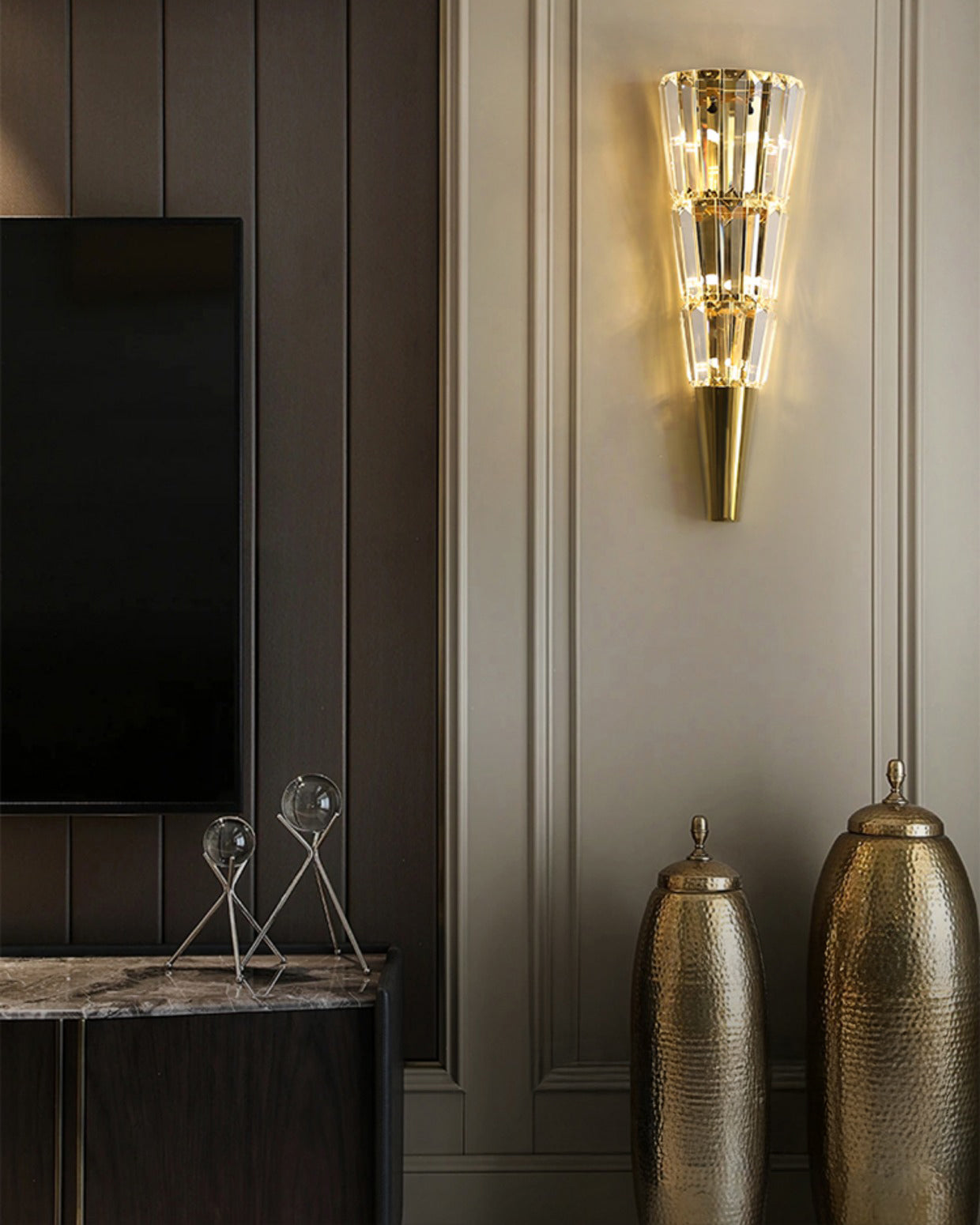 WOMO Cone Crystal Wall Sconce -WM6163