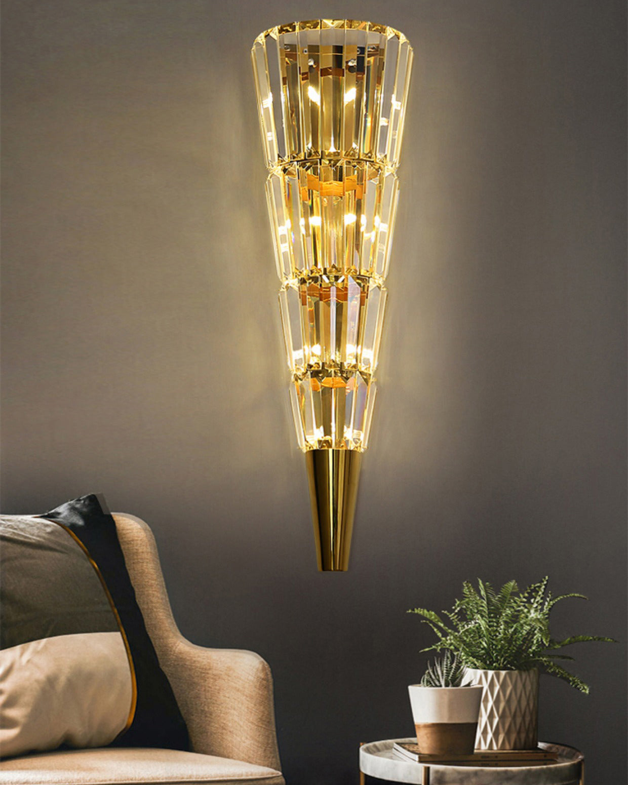 WOMO Cone Crystal Wall Sconce -WM6163