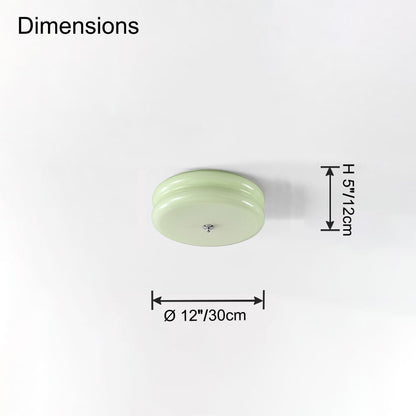 WOMO Round Cream Glass Flush Mount Ceiling Light-WM1132