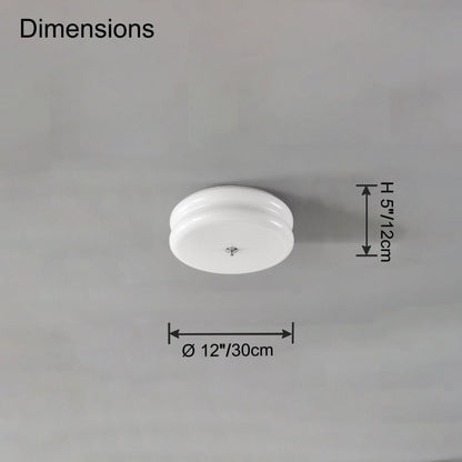 WOMO Round Cream Glass Flush Mount Ceiling Light-WM1132