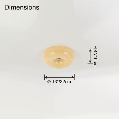WOMO Round Milk Glass Flush Mount Ceiling Light-WM1134