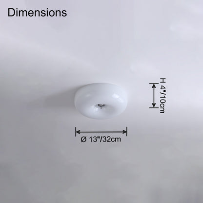 WOMO Round Milk Glass Flush Mount Ceiling Light-WM1134