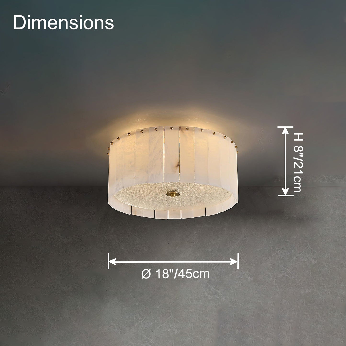 WOMO Drum Alabaster Ceiling Light-WM1139