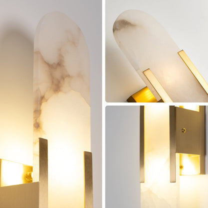WOMO Oval Alabaster Wall Sconce-WM6107