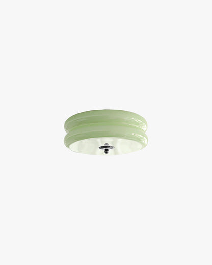WOMO Round Cream Glass Flush Mount Ceiling Light-WM1132
