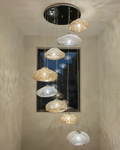 WOMO Cascading Blown Glass Pendant Chandelier-WM2101b