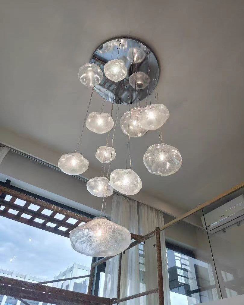 WOMO Cascading Blown Glass Pendant Chandelier-WM2101b