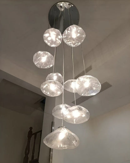 WOMO Cascading Blown Glass Pendant Chandelier-WM2101b