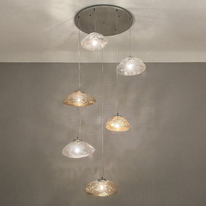 WOMO Cascading Blown Glass Pendant Chandelier-WM2101b