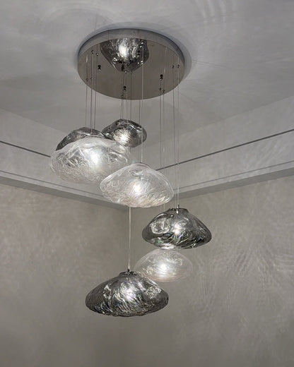 WOMO Cascading Blown Glass Pendant Chandelier-WM2101b