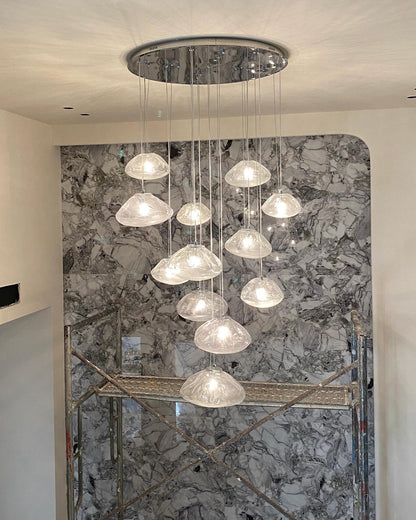 WOMO Cascading Blown Glass Pendant Chandelier-WM2101b