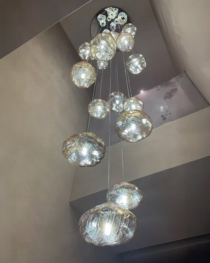 WOMO Cascading Blown Glass Pendant Chandelier-WM2101b