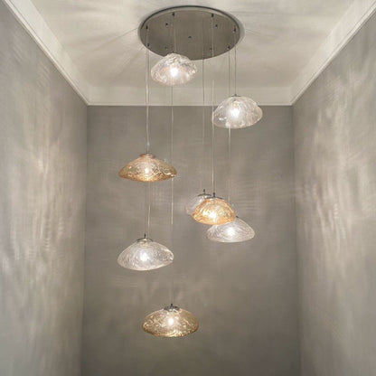 WOMO Cascading Blown Glass Pendant Chandelier-WM2101b