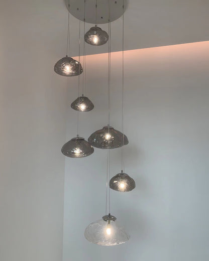 WOMO Cascading Blown Glass Pendant Chandelier-WM2101b