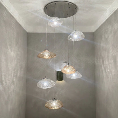 WOMO Cascading Blown Glass Pendant Chandelier-WM2101b