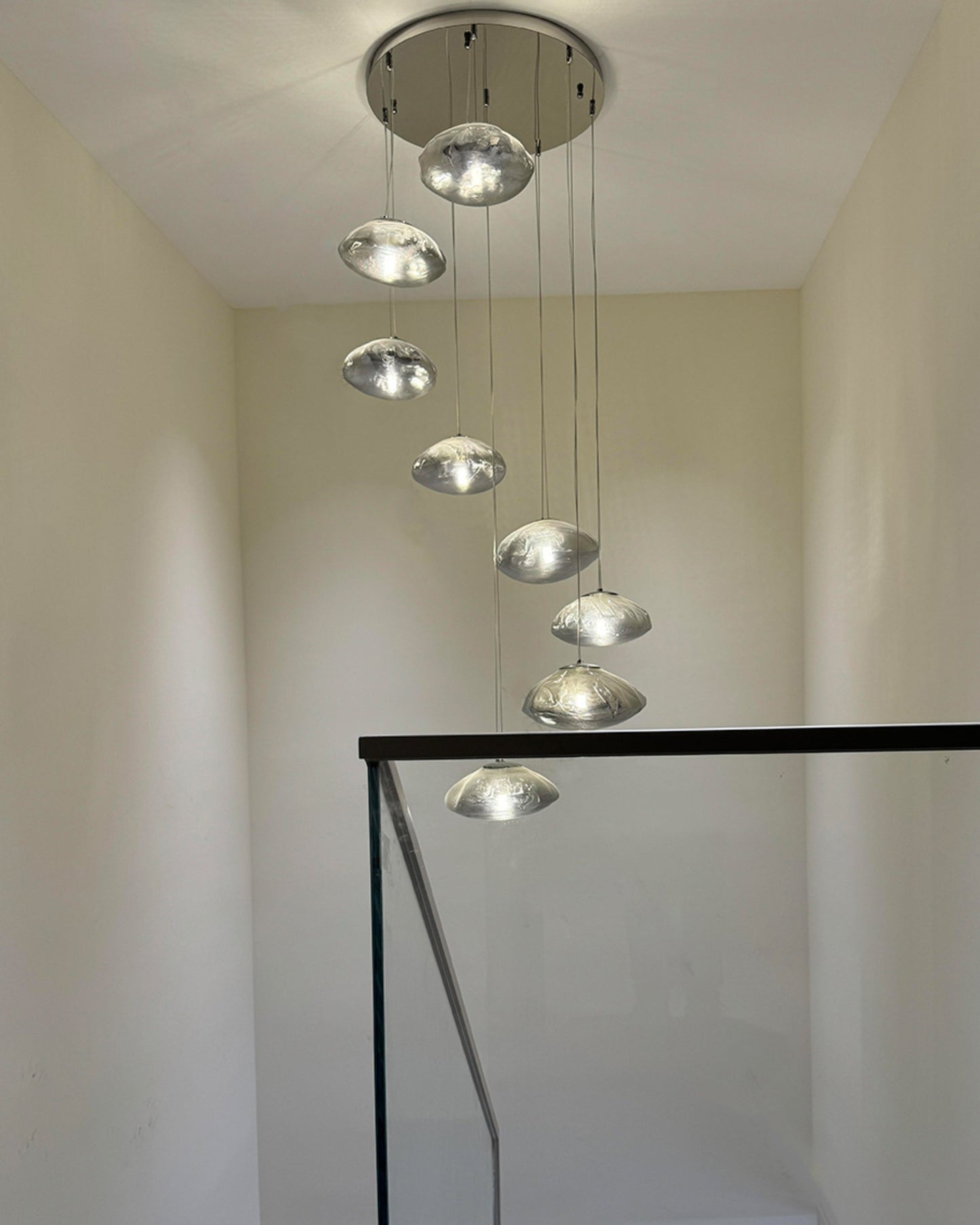 WOMO Cascading Blown Glass Pendant Chandelier-WM2101b