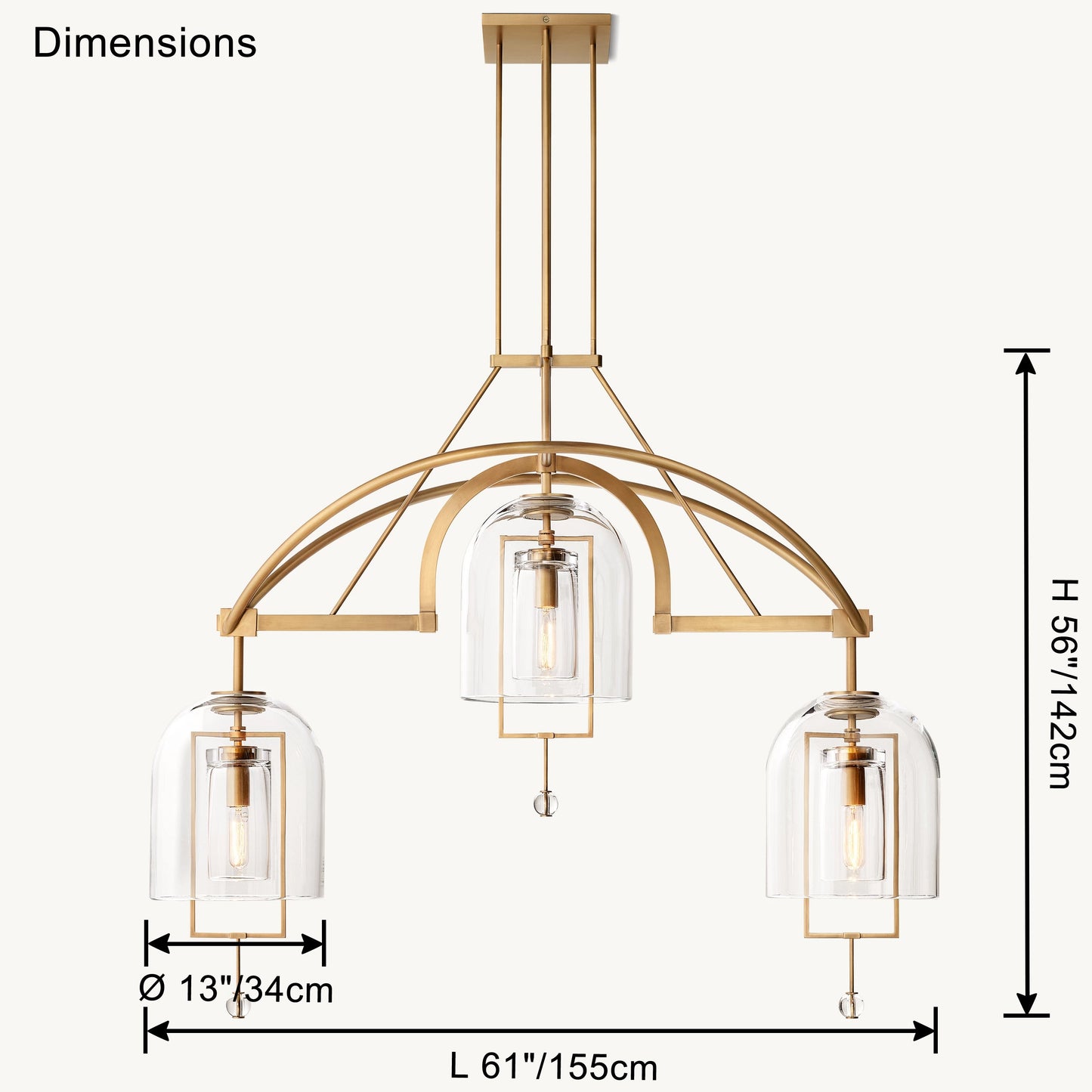 WOMO Bell Glass Chandelier-WM2814