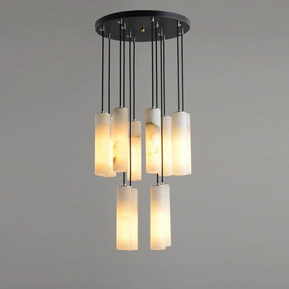 WOMO Cascading Cylinder Alabaster Chandelier-WM2827