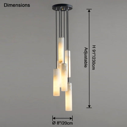 WOMO Cascading Cylinder Alabaster Chandelier-WM2827