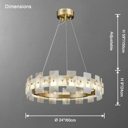WOMO Tiered Alabaster Chandelier-WM2830
