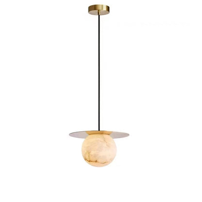 WOMO Disc Globe Alabaster Pendant Light-WM2836