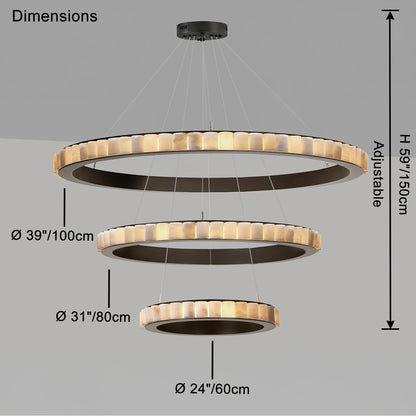 WOMO Tiered Circular Alabaster Chandelier-WM2858