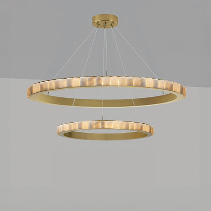 WOMO Tiered Circular Alabaster Chandelier-WM2858