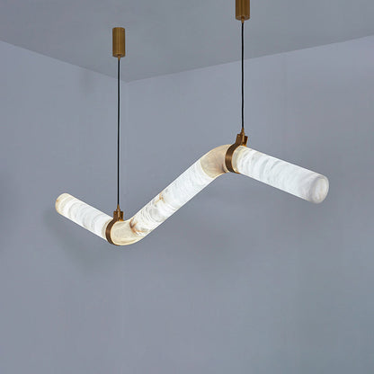 WOMO Liberty Curved Alabaster Pendant Light-WM2890
