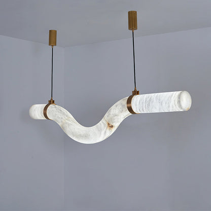 WOMO Liberty Curved Alabaster Pendant Light-WM2891