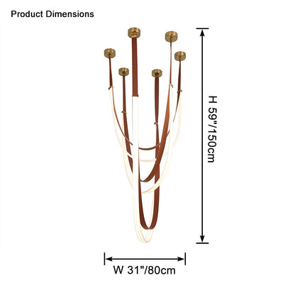 WOMO Ribbon Leather Chandelier-WM2908