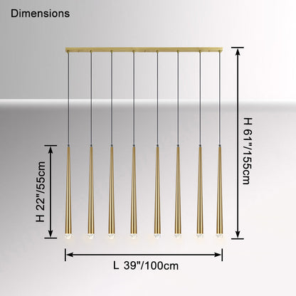WOMO Tube Linear Chandelier-WM2909